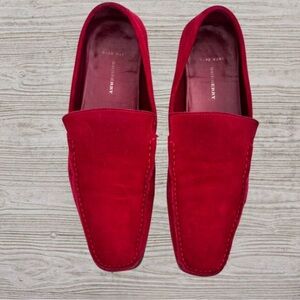 Burberry Red Suede Loafers- Handmade